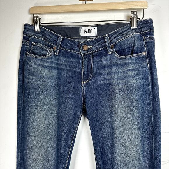 Paige Jimmy Jimmy Skinny Low Rise Jeans Blue Medium Wash Cotton Blend Size 26 - Picture 4 of 12
